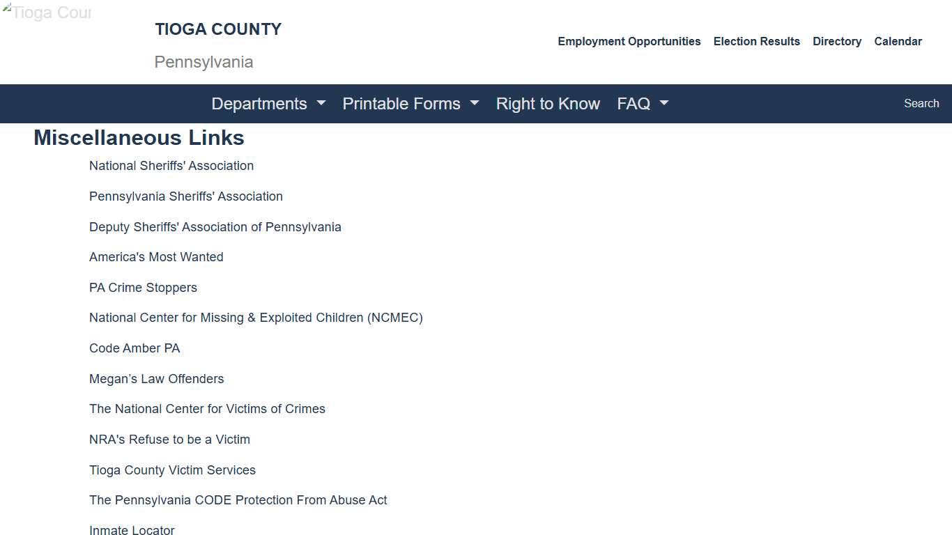 Tioga County - Other Links